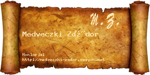 Medveczki Zádor névjegykártya